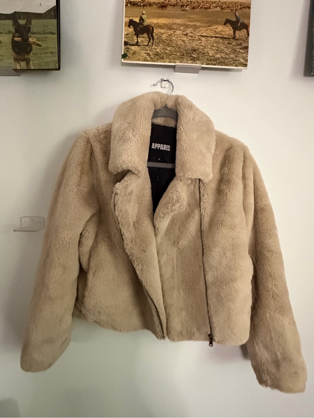 Apparis Beige Teddy Faux Fur Jacket